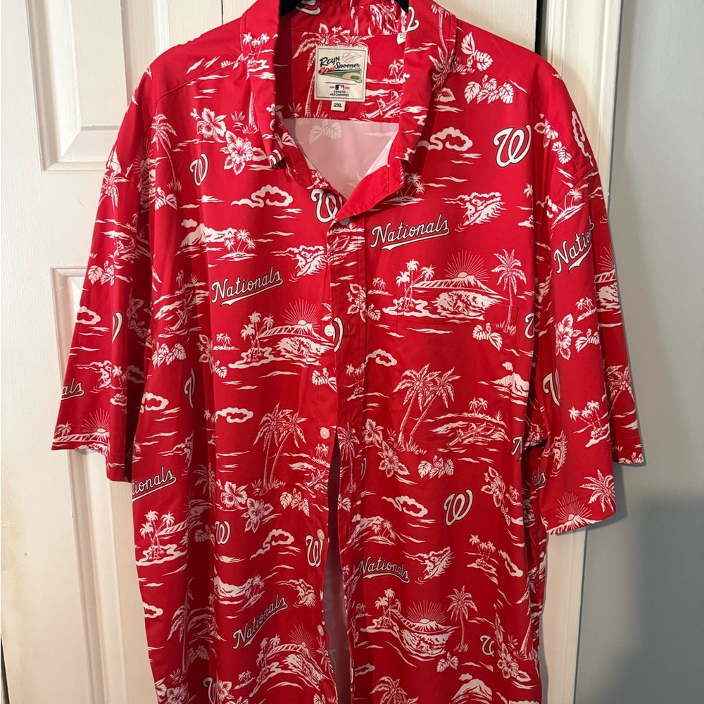 Reyn Spooner Red Nationals Print Men's Shirt